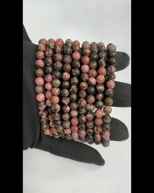 Pulsera cuentas rodonitas 6mm
