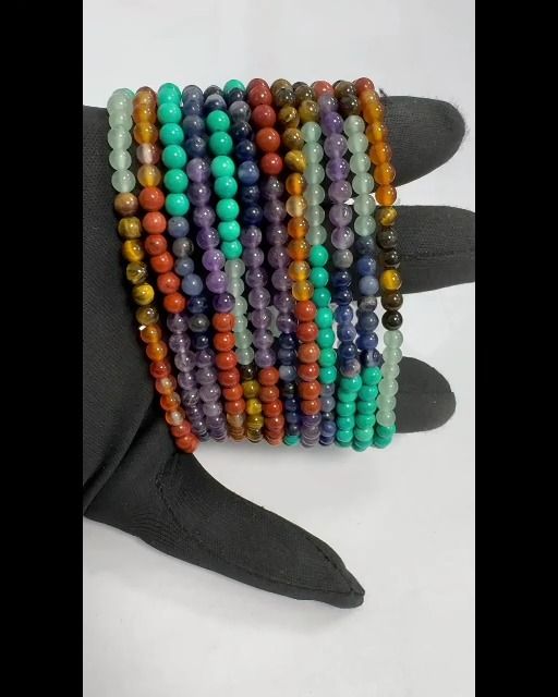 Pulsera 7 chakras cuentas de 4mm