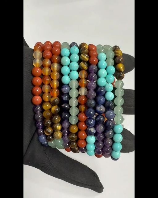 Pulsera 7 chakras cuentas de 6mm.