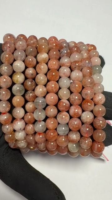 Pulsera de Piedra del Sol Cobriza con Inclusiones Hematoides AA cuentas 7-8mm