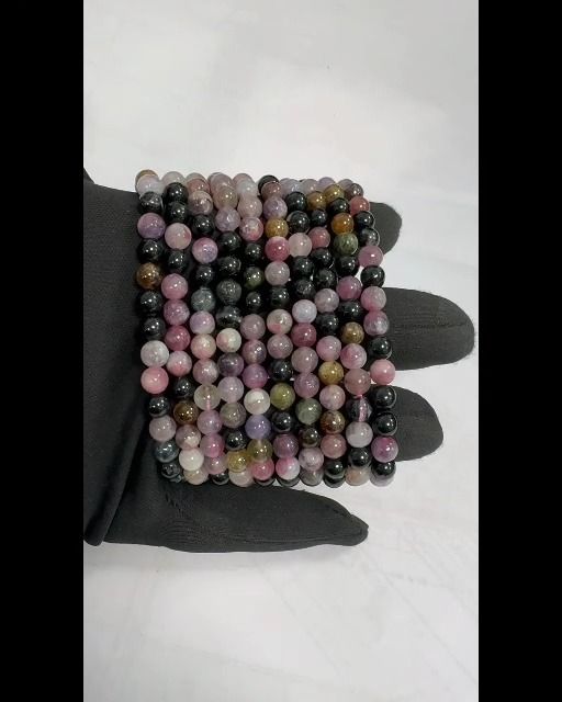 Pulsera Turmalina multicolor A cuentas 6mm