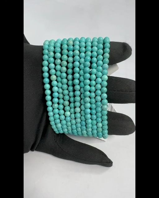 Pulsera Turquenita Howlita natural teñida perlas A 4mm