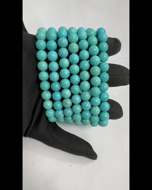 Pulsera Turquenita Howlite natural teñida cuentas A 8mm