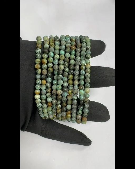Pulsera de turquesa africana natural cuentas 4-5mm