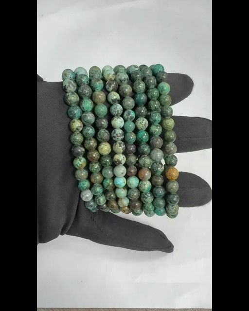 Pulsera turquesa natural africana cuentas 6mm