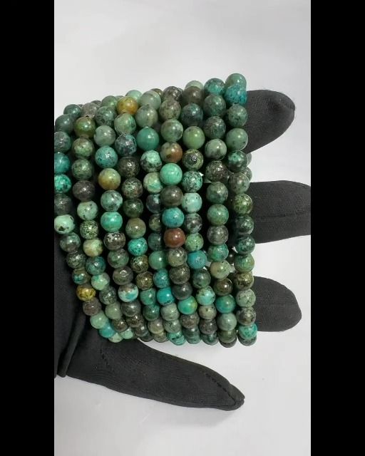 Pulsera de turquesa natural de África A perlas 6-7mm