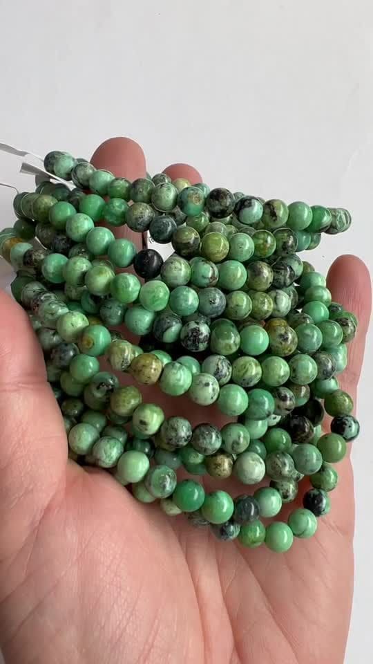 Pulsera de Variscite A de 6mm Perlas