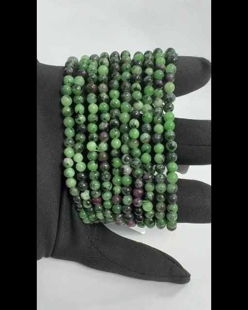 Pulsera Rubis Zoïsite A perles 4mm