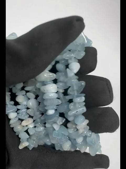 Pulsera de chips de aguamarina de 5-8 mm