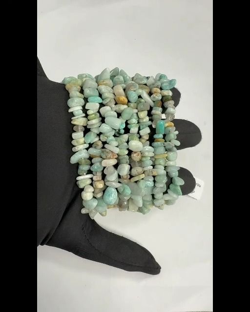 Pulsera de amazonita AB Perú chips de 5-8mm 18cm