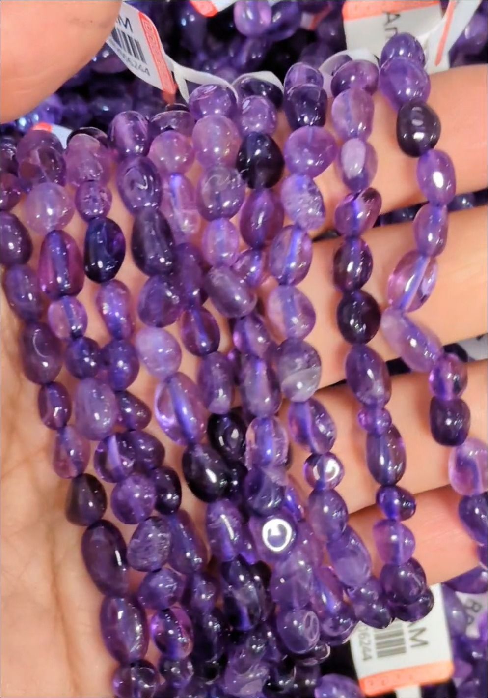 Pulsera de amatista AA piedras laminadas