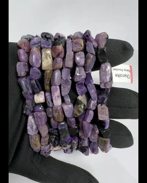 Pulsera charoita AA piedras laminadas
