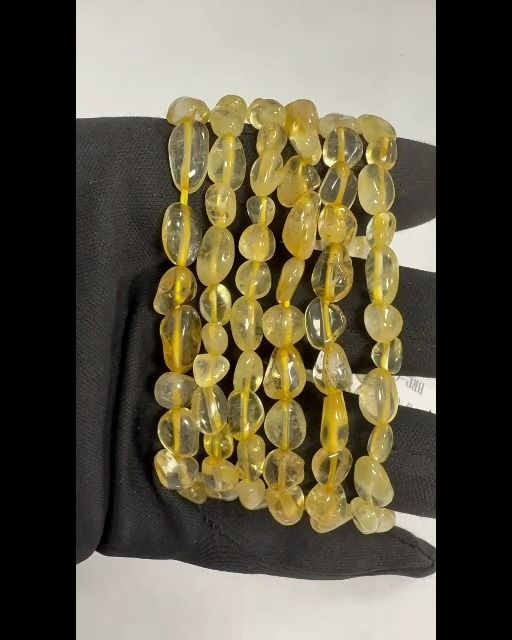 Pulsera Citrino Natural A+ piedras laminadas