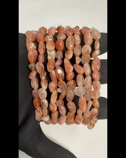 Pulsera de Piedra del Sol A+ piedras enrolladas