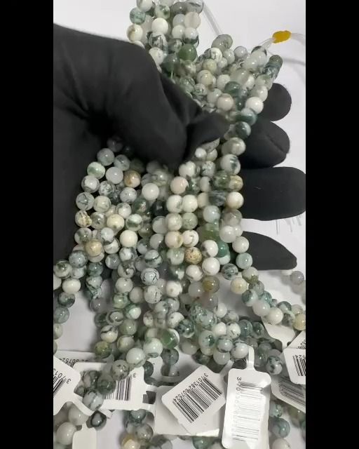 Perlas de Agata Arbol A de 6mm en hilo de 40cm