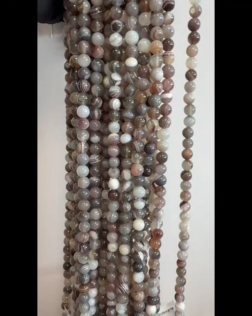 Perlas de Agate Botswana AA de 6mm en hilo de 40cm