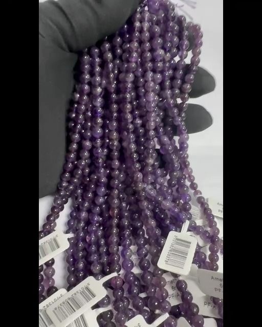 Perlas de Amatista A de 6mm en hilo de 40cm