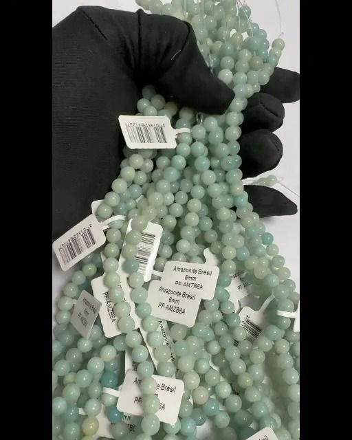 Cuentas de amazonita Brasil A de 6 mm en alambre de 40 cm