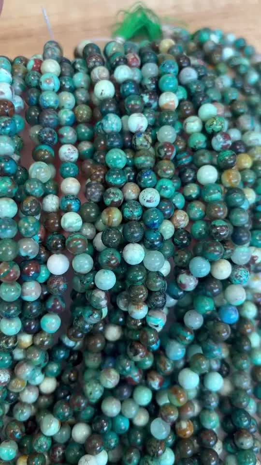 Perlas de Chrysocolla AA de 6mm en hilo de 40cm