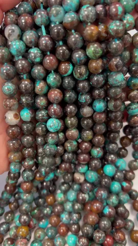 Perlas de Chrysocolla del Congo AA de 8mm en hilo de 40cm