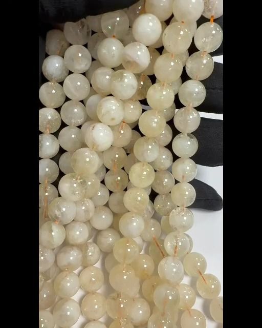 Cuentas de citrino natural de 10 mm en hilo de 40 cm