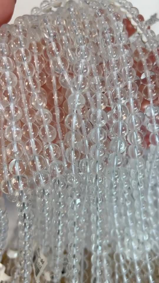 Perlas de Cristal de roca de A 8mm en hilo de 40cm