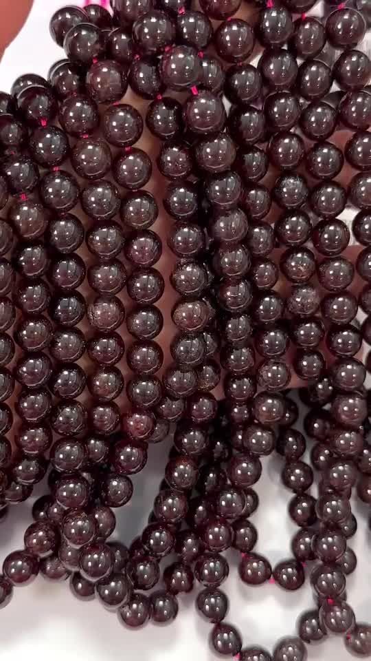 Perlas de Granate Roja A de 8 mm en hilo de 40cm