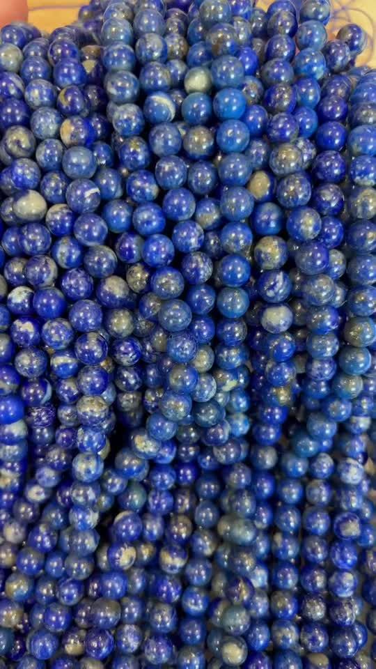 Perlas de lapislázuli AA de 8-9mm en hilo de 40 cm