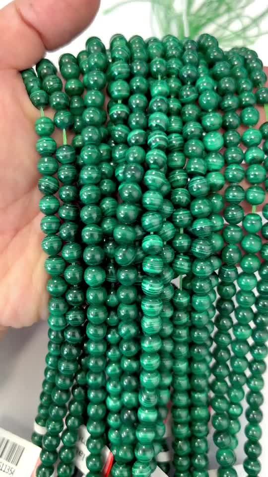 Perlas de malaquita AAA de 6mm en hilo de 40cm