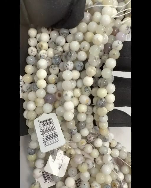 Cuentas Opal Dendrite de 6mm en alambre de 40 cm