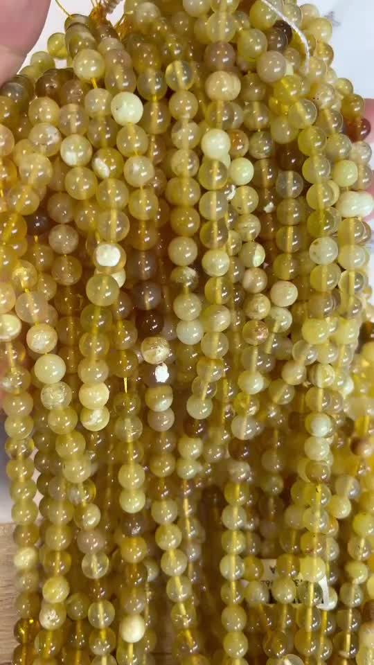Perlas de Opalo Amarillo A de 8mm en hilo de 40cm