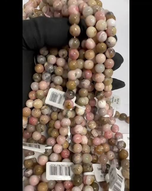 Cuentas de ópalo rosa de 8mm en hilo de 40 cm