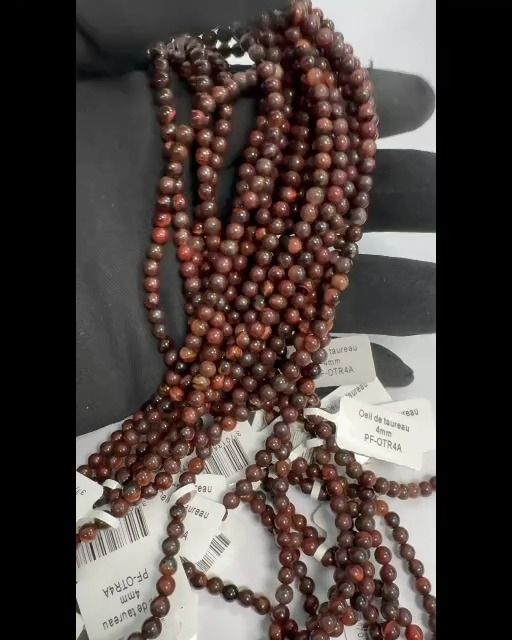 Perlas de ojo de buey A de 4mm en hilo de 40cm