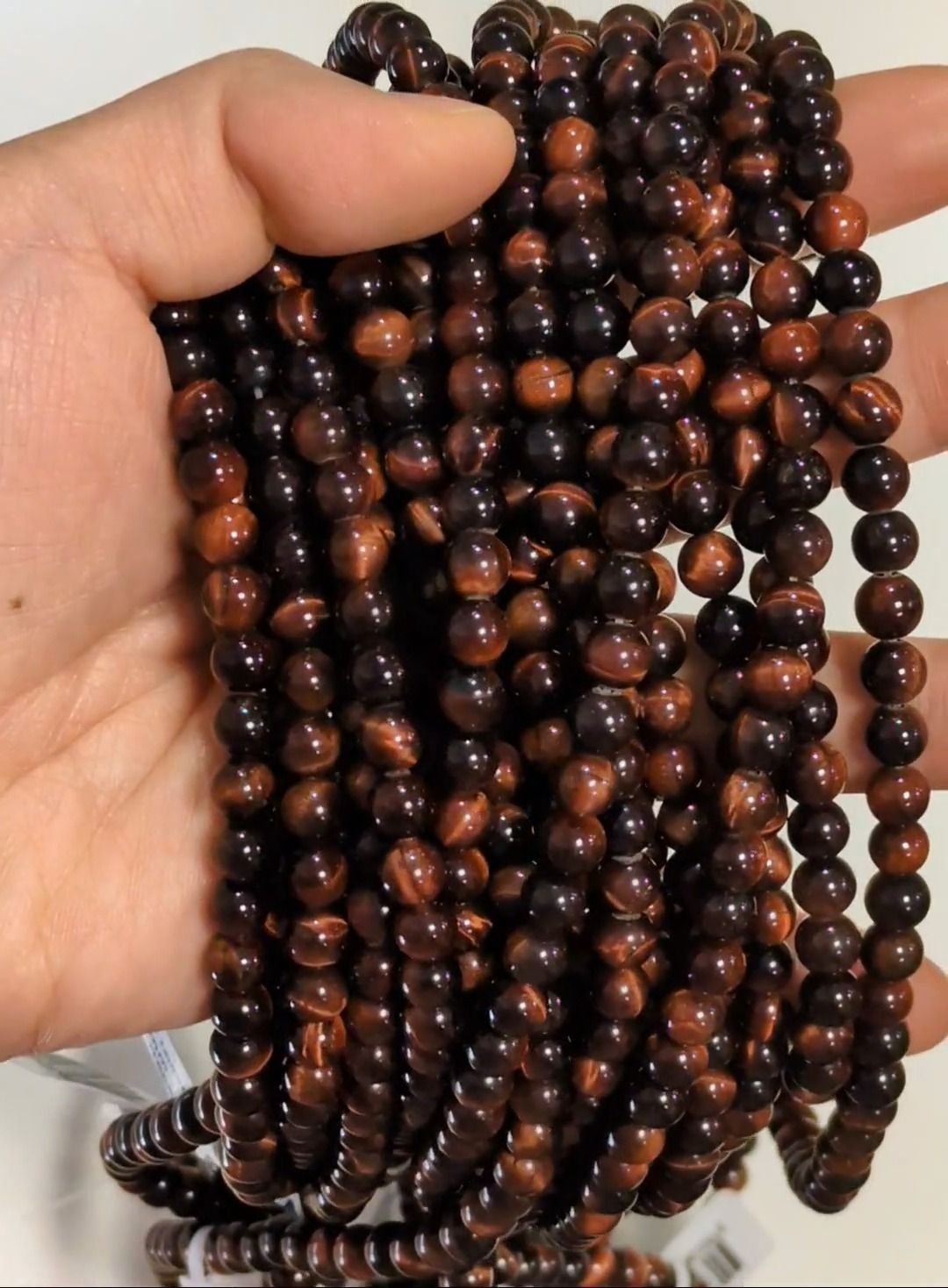 Perlas de ojo de buey AA de 6mm en hilo de 40cm