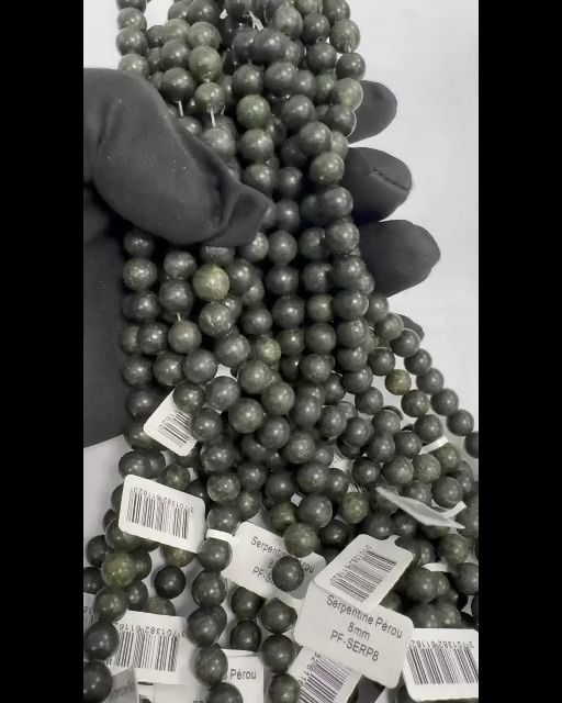 Perlas de Serpentina Peru de 8mm en hilo de 40cm