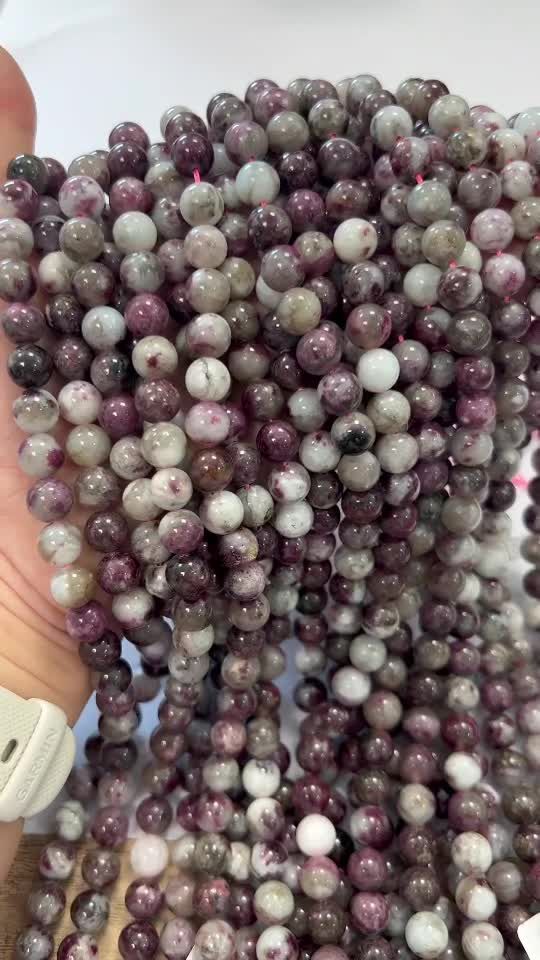 Perlas de Turmalina Rosa A de 8mm en hilo de 40cm