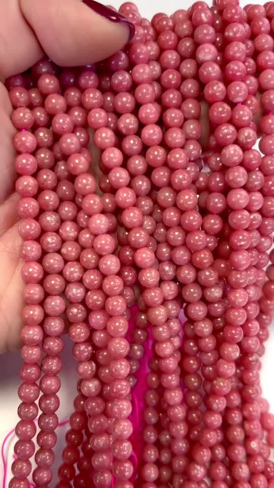 Perlas de Thulite AA de 6mm en hilo de 40cm