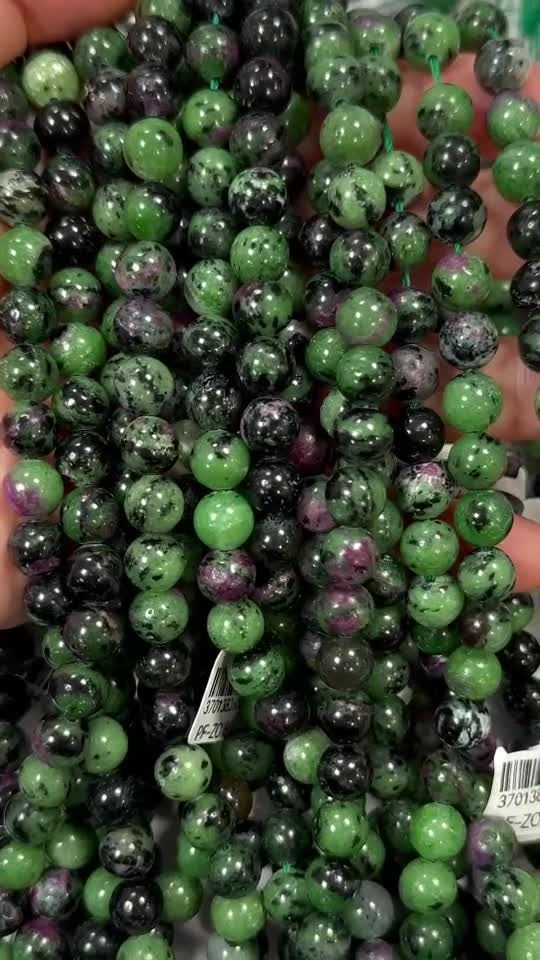 Perlas de Rubis Zoïsite A de 8mm en hilo de 40cm