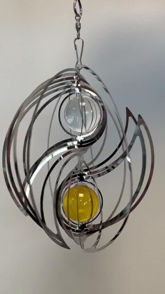 Carillón de viento 3D acero yin yang 15cm