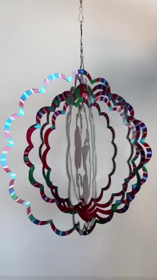 Carillón de viento 3D acero multicolor Colibri 30cm